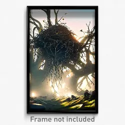 Pixel Art Poster - Wild Nest (8 Bit Psychedelic Trippy Weird Video Game Print)