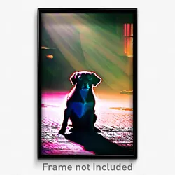 Pixel Art Poster - Shady Dog (8 Bit Psychedelic Trippy Weird Video Game Print)