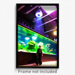 Pixel Art Poster - Giant Aquarium (8 Bit Psychedelic Trippy Video Game Print)