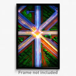 Pixel Art Poster - Spectacular Intersection (8 Bit Psychedelic Video Game Print)