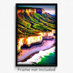 Pixel Art Poster - Vibrant Bluff (8 Bit Psychedelic Trippy Video Game Print)