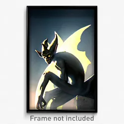 Pixel Art Poster - Slim Gargoyle (8 Bit Psychedelic Trippy Video Game Print)