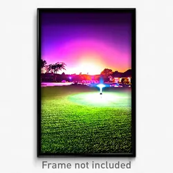 Pixel Art Poster - Outrageous Lawn (8 Bit Psychedelic Trippy Video Game Print)
