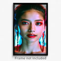 Pixel Art Poster - Gorgeous Visage (8 Bit Psychedelic Trippy Video Game Print)