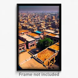 Pixel Art Poster - Dry Indian City (8 Bit Psychedelic Trippy Video Game Print)