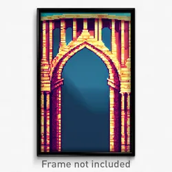 Pixel Art Poster - Buoyant Aquaduct (8 Bit Psychedelic Trippy Video Game Print)