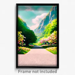 Pixel Art Poster - Faraway Spring (8 Bit Psychedelic Trippy Video Game Print)