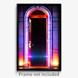 Pixel Art Poster - Hidden Entrance (8 Bit Psychedelic Trippy Video Game Print)