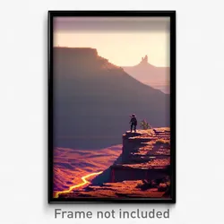 Pixel Art Poster - Lonely Mesa (8 Bit Psychedelic Trippy Weird Video Game Print)