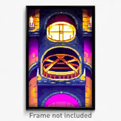 Pixel Art Poster - Miniature Vault (8 Bit Psychedelic Trippy Video Game Print)