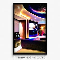 Pixel Art Poster - Stylish Home Theatre (8 Bit Psychedelic Video Game Print)