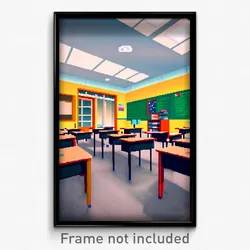 Pixel Art Poster - Uncommon Classroom (8 Bit Psychedelic Video Game Print)