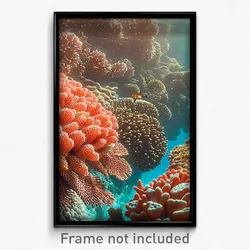 Pixel Art Poster - Worn Coral Reef (8 Bit Psychedelic Trippy Video Game Print)