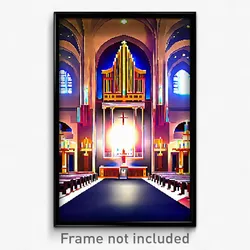 Pixel Art Poster - Large Synagogue (8 Bit Psychedelic Trippy Video Game Print)