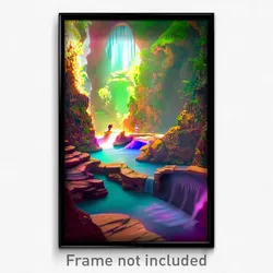 Pixel Art Poster - Wiggly Grotto (8 Bit Psychedelic Trippy Video Game Print)