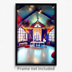 Pixel Art Poster - Whimsical Loft (8 Bit Psychedelic Trippy Video Game Print)
