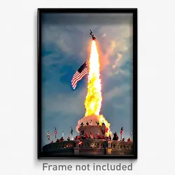 Pixel Art Poster - Frightening Independence Day (8 Bit Video Game Print)