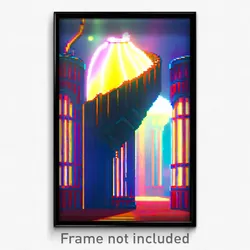 Pixel Art Poster - Droopy Cistern (8 Bit Psychedelic Trippy Video Game Print)
