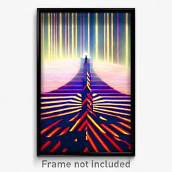Pixel Art Poster - Striped Gulch (8 Bit Psychedelic Trippy Video Game Print)