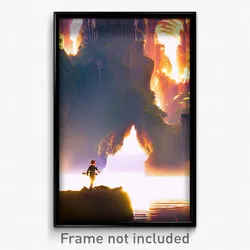 Pixel Art Poster - Jaw Dropping Gorge (8 Bit Psychedelic Video Game Print)