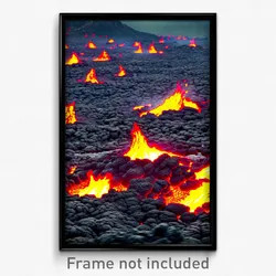 Pixel Art Poster - Agitated Lava Fields (8 Bit Psychedelic Video Game Print)