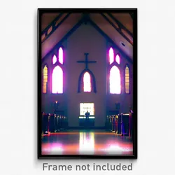 Pixel Art Poster - Shifty Chapel (8 Bit Psychedelic Trippy Video Game Print)