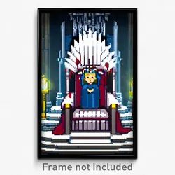 Pixel Art Poster - Animated Throne Room (8 Bit Psychedelic Video Game Print)
