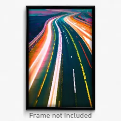 Pixel Art Poster - Swirly Highway (8 Bit Psychedelic Trippy Video Game Print)