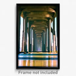 Pixel Art Poster - Clear Viaduct (8 Bit Psychedelic Trippy Video Game Print)