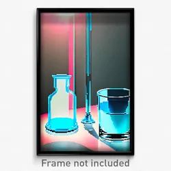 Pixel Art Poster - Light Blue Glass (8 Bit Psychedelic Trippy Video Game Print)