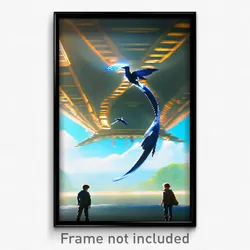 Pixel Art Poster - Flying Meeting Place (8 Bit Psychedelic Video Game Print)