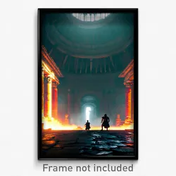Pixel Art Poster - Dark Rome (8 Bit Psychedelic Trippy Weird Video Game Print)