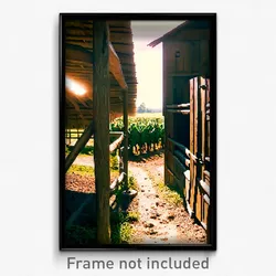 Pixel Art Poster - Narrow Farm (8 Bit Psychedelic Trippy Weird Video Game Print)