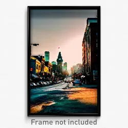 Pixel Art Poster - Worn Canadian City (8 Bit Psychedelic Video Game Print)