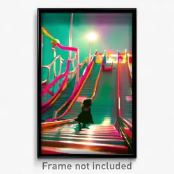 Pixel Art Poster - Dizzying Slide (8 Bit Psychedelic Trippy Video Game Print)