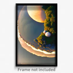 Pixel Art Poster - Spherical Ridge (8 Bit Psychedelic Trippy Video Game Print)