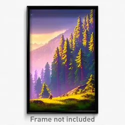 Pixel Art Poster - Hard To Find Forest (8 Bit Psychedelic Video Game Print)
