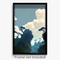Pixel Art Poster - Wiry Cloud Forest (8 Bit Psychedelic Trippy Video Game Print)