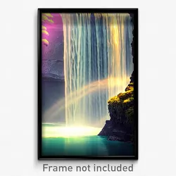 Pixel Art Poster - Subtle Waterfall (8 Bit Psychedelic Trippy Video Game Print)