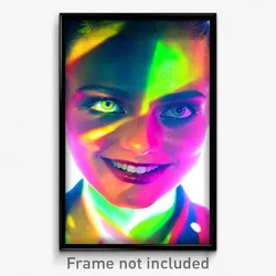 Pixel Art Poster - Flamboyant Face (8 Bit Psychedelic Trippy Video Game Print)