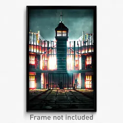 Pixel Art Poster - Damaged Asylum (8 Bit Psychedelic Trippy Video Game Print)