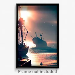 Pixel Art Poster - Far Shipwreck (8 Bit Psychedelic Trippy Video Game Print)