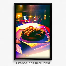 Pixel Art Poster - Spectacular Schnitzel (8 Bit Psychedelic Video Game Print)