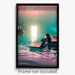 Pixel Art Poster - Candid Lagoon (8 Bit Psychedelic Trippy Video Game Print)