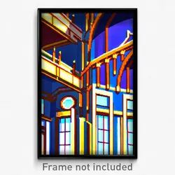 Pixel Art Poster - Impeccable Anime Architecture (8 Bit Video Game Print)