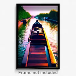 Pixel Art Poster - Treasured Canal (8 Bit Psychedelic Trippy Video Game Print)