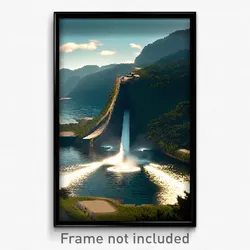 Pixel Art Poster - Dangerous Inlet (8 Bit Psychedelic Trippy Video Game Print)