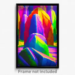 Pixel Art Poster - Multicolored Megalith (8 Bit Psychedelic Video Game Print)