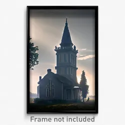 Pixel Art Poster - Realistic Parsonage (8 Bit Psychedelic Video Game Print)