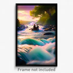 Pixel Art Poster - Adorable Rapids (8 Bit Psychedelic Trippy Video Game Print)